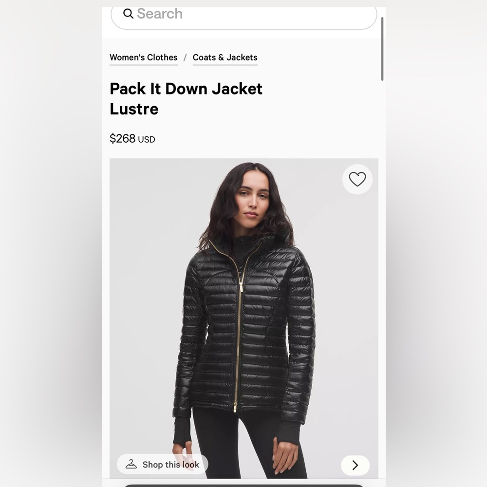 Pack It Down Jacket
Lustre